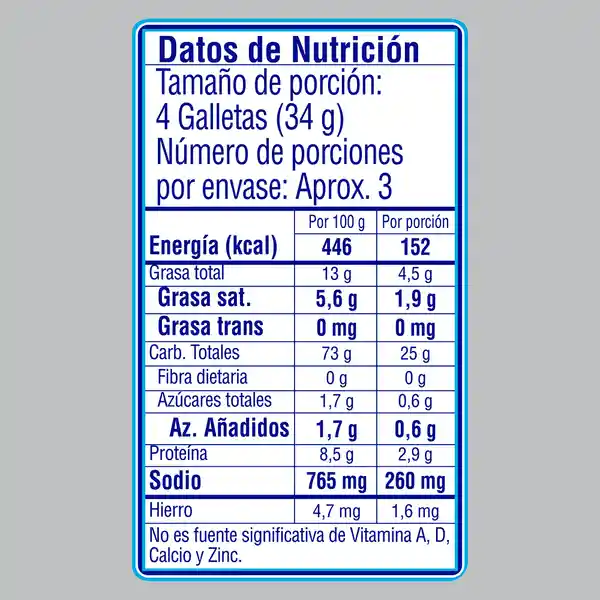 Galletas SALTINAS® Mantequilla x 1 Taco x 114g