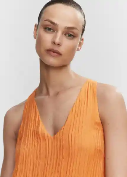 Vestido Sofia Naranja Talla 18 Mujer Mango