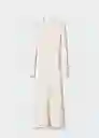 Vestido Basket Offwhite Talla 18 Mujer Mango