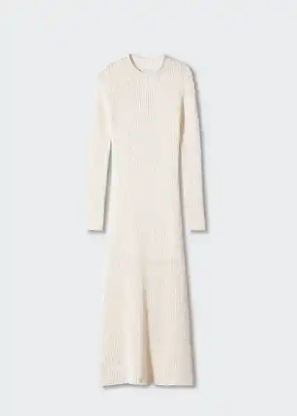 Vestido Basket Offwhite Talla 18 Mujer Mango