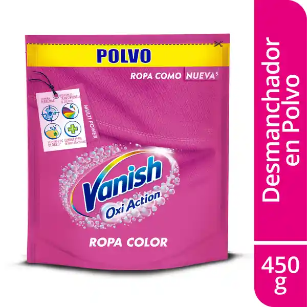 Vanish Desmanchador en Polvo Rosa Oxi Action Ropa Color