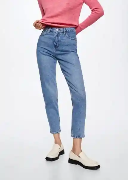 Jeans Newmom Tejano Medio Talla 52 Mujer Mango