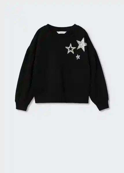 Sudadera Shine Negro Talla 08 Niñas Mango