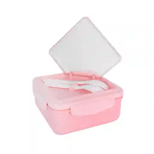 Contenedor de Alimentos Con 2 Compartimentos Rosa 1100 mL Miniso
