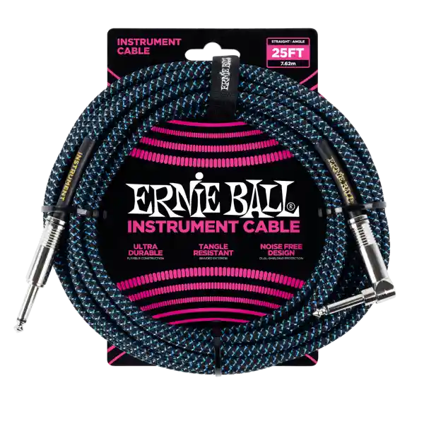 Ernie Ball Cable Negro Azul 25FT P06060