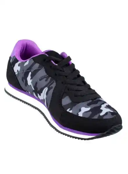 Aeroflex Tenis Deportivo Mujer Negrolila Talla 36