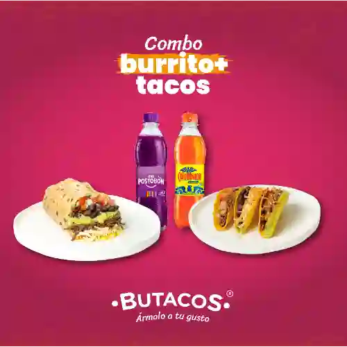 Combo Burrito + Tacos Crispi + 2 Bebidas