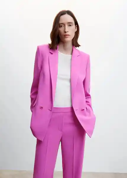 Blazer Americana Iguana Morado Talla 25 Mujer Mango