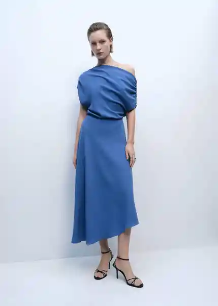 Vestido Marina Azul Talla XL Mujer Mango