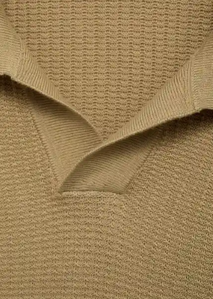 Camiseta Polo Fluid Beige Talla S Hombre Mango