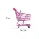 Organizador de Acero Carrito de Compras Rosa Miniso