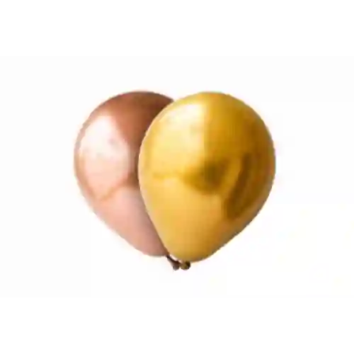 Globos Cromados Dorado & Oro Rosa