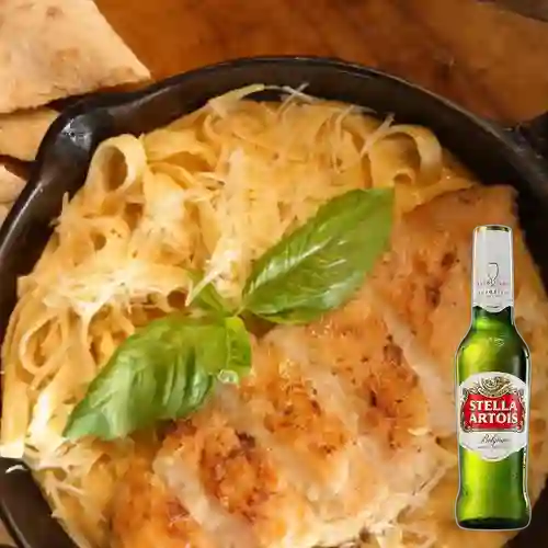 Combo Pollo Carbonara + Stella Artois 335 ml