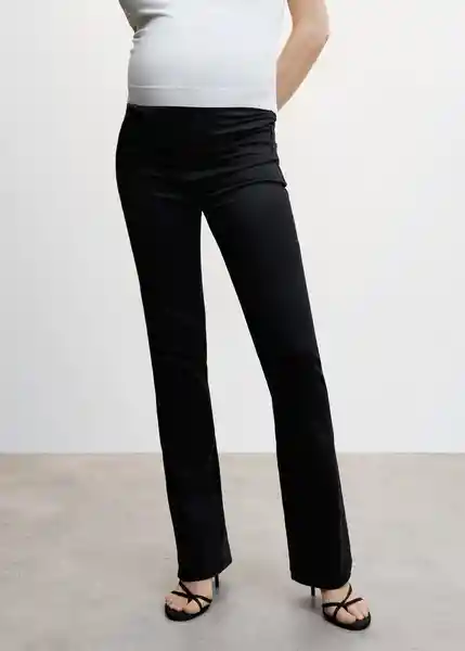 Pantalón Jean Flaremum Tejano Negro Talla 38 Mujer Mango