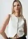 Chaleco Tejido Mujer Crudo Puro Claro Talla L 583G002 Naf Naf