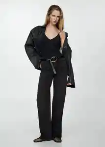 Jean Denver Tejano Negro Talla 34 Mujer Mango