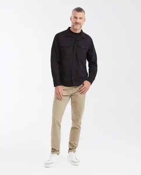 Camisa Utility Long Negro Sombrío Ultraoscuro Talla S Chevignon