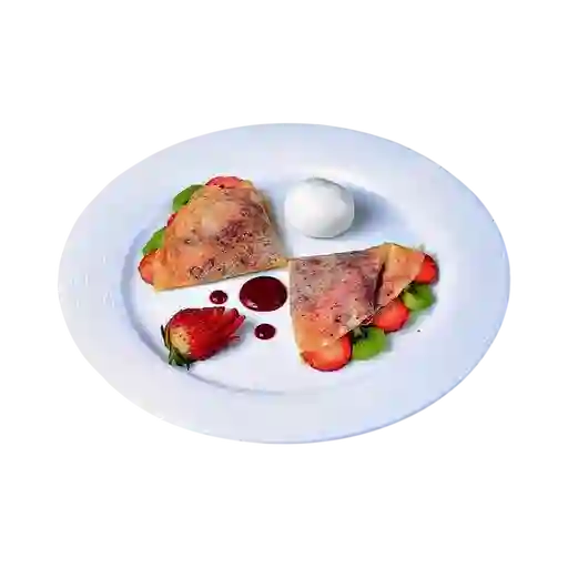 Crepas de Fresas y Helado