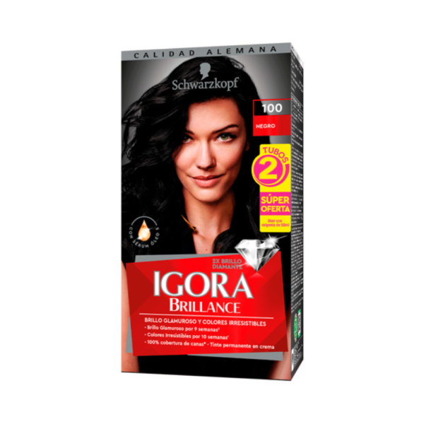 Tinte Igora Brillance 100 Negro 100 ml
