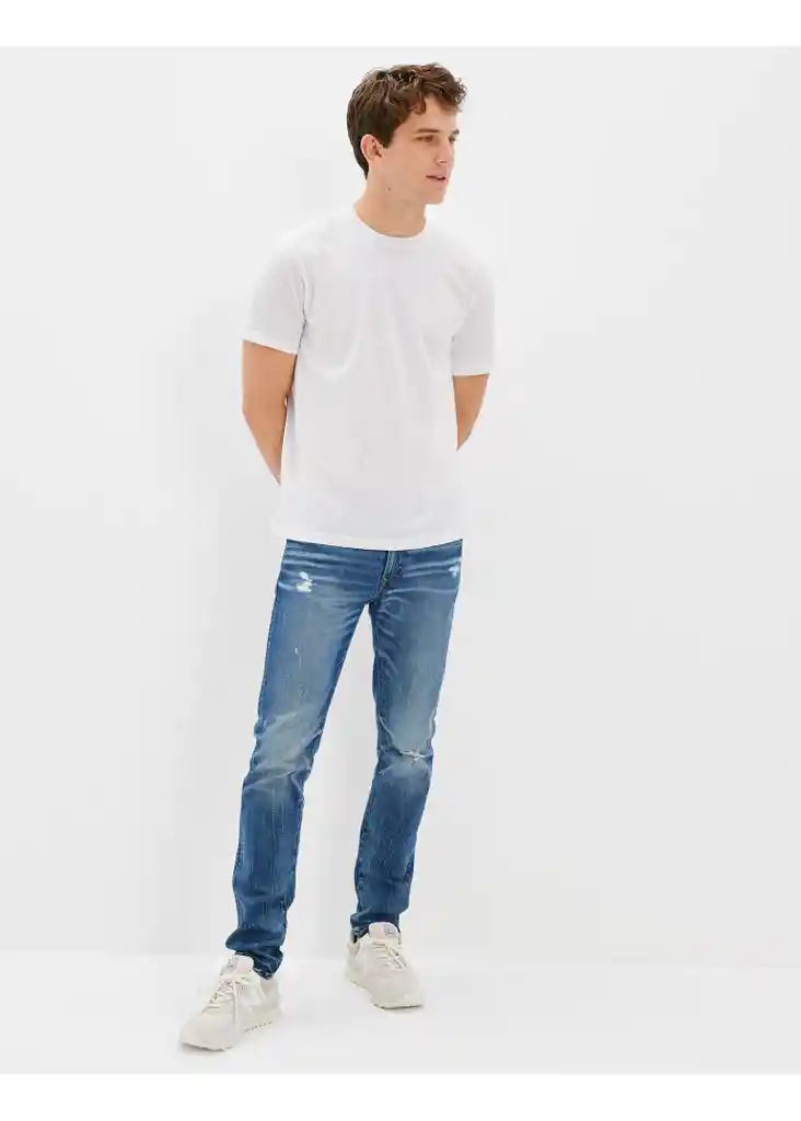 Jean Skinny Azul Talla 33 X 30 Hombre American Eagle