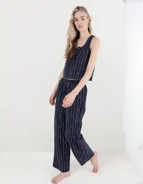 Camisa de Pijama Aerie Azul Talla MEDIUM 1819410 American Eagle