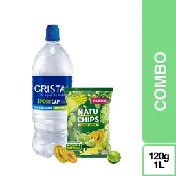 Combo Snack Natuchips Limón 120 g + Agua Cristal Pet 1 L