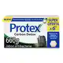 Jabón Antibacterial Protex Carbón Detox 110 g X6