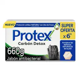 Jabón Antibacterial Protex Carbón Detox 110 g X6