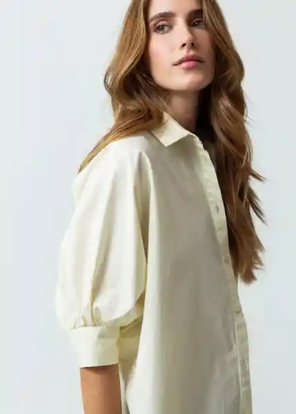 Camisa Mujer Amarillo Transparente Claro XS-S Naf Naf