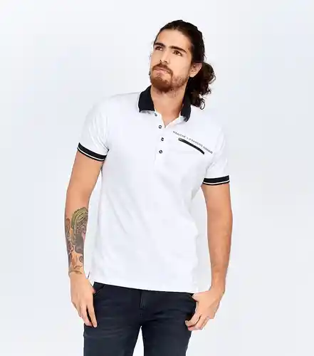 Girbaud Camiseta Polo Blanco Talla S 113223