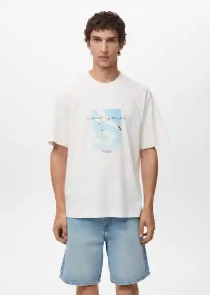 Camiseta Seagull Off White Talla M Hombre Mango