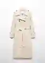 Gabardina Trench Angela Piedra Talla 25 Mujer Mango