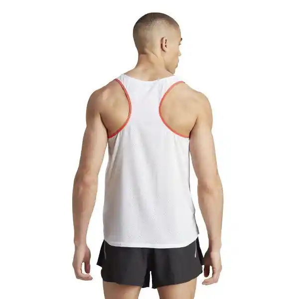 Adidas Camiseta Adizero Snglt Para Hombre Blanco Talla M