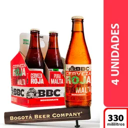 Cerveza Bbc Monserrate Roja 330 ml X4