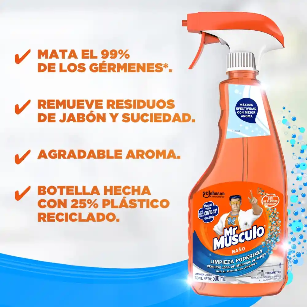 Mr Musculo limpiador líquido baño atomizador, 500 ml