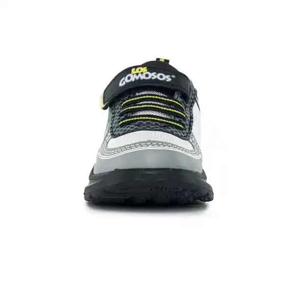 Los Gomosos Tenis Con Luces Rodano Niño Gris Negro Talla 28