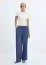 Pantalón Lisa-W Navy Talla S Mujer Mango