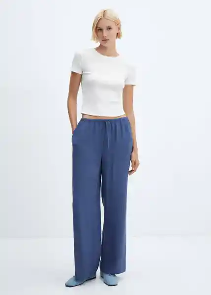 Pantalón Lisa-W Navy Talla S Mujer Mango