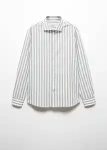Camisa Rug Verde Talla M Hombre Mango