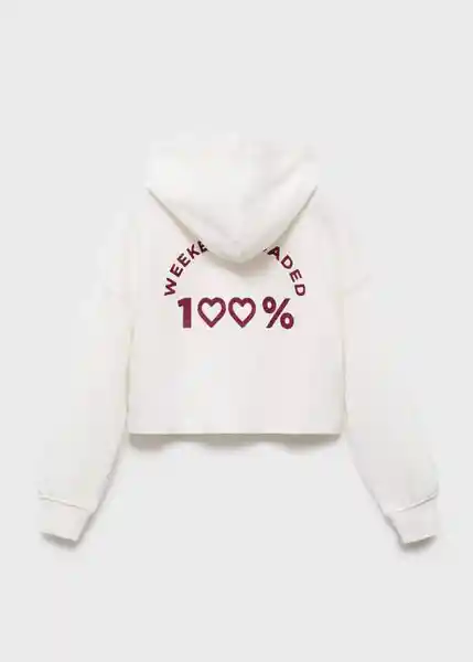 Buzo Sudadera Fun Offwhite Talla 10 Niña Mango