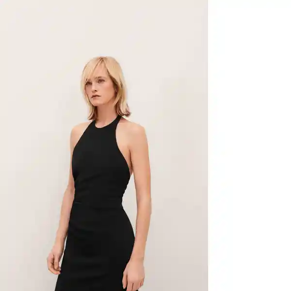 Vestido Roma Negro Talla L Mujer Mango