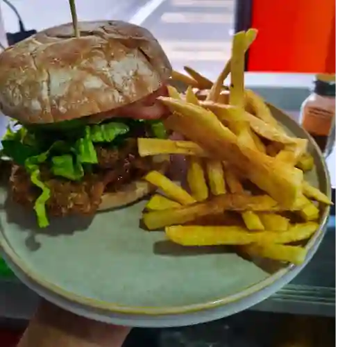 Combo Hamburguesa Seitan Apanado