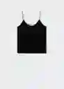 Top Xtacha Negro Talla 24 Mujer Mango