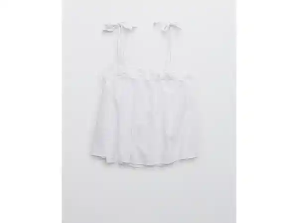 American Eagle Top Tank Aerie Hombros Para Anudar Blanco Medium