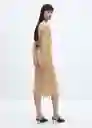 Vestido Crink-W Beige Talla M Mujer Mango