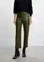 Pantalón Croco Khaki Talla 44 Mujer Mango