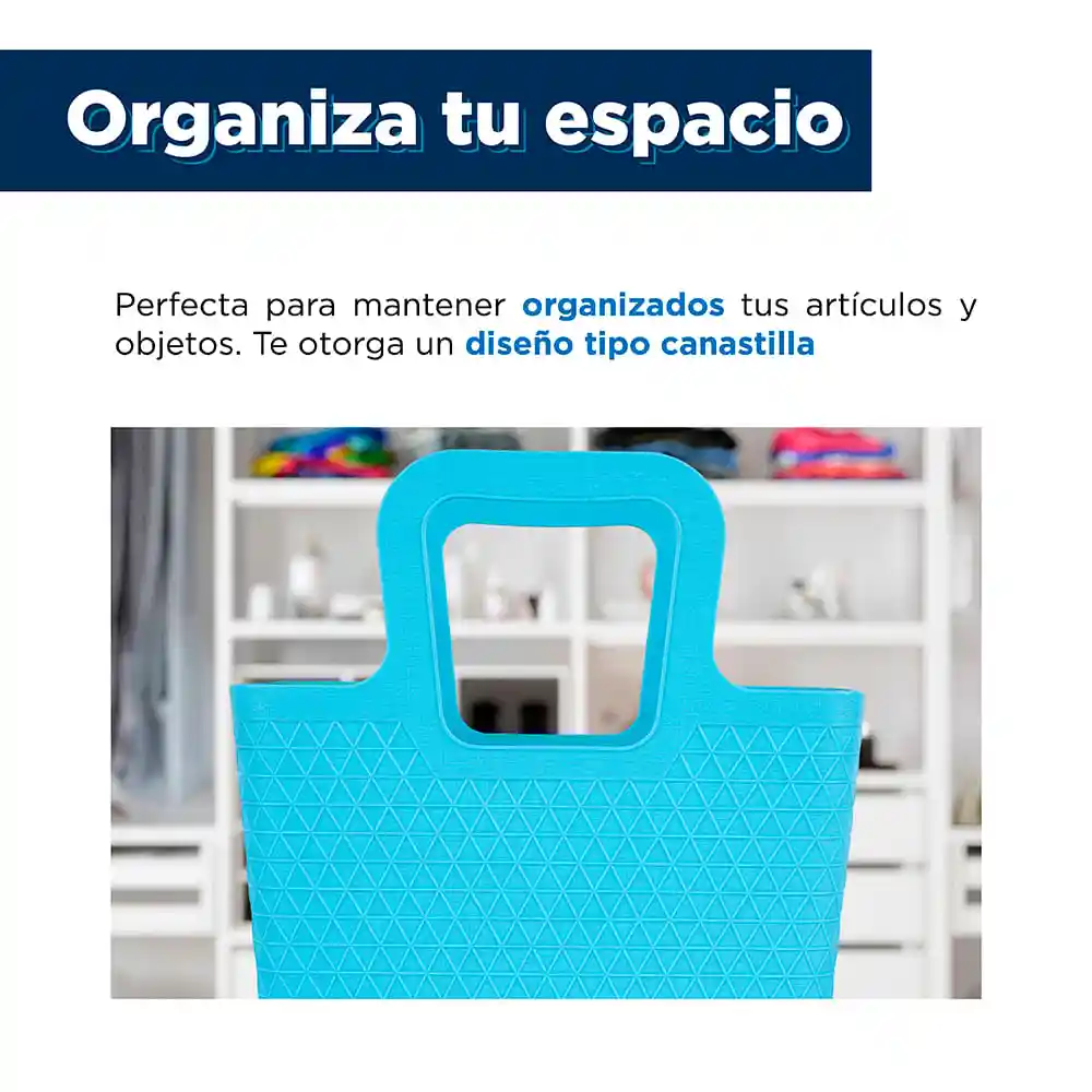 Organizador de Plástico Color Azul Miniso