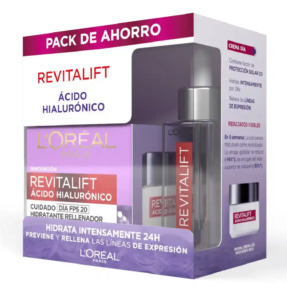 L'oréal Paris Crema Revitalift Dia + Serum de Acido Hialuronico