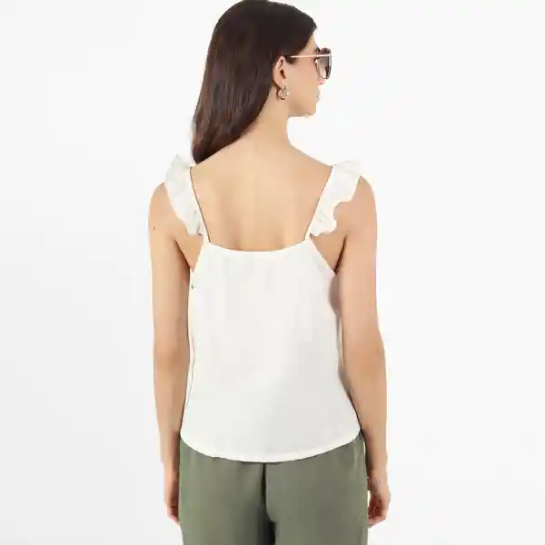 Blusa Cuello Strap Manga Tiras Blanco Talla XS 686938