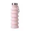 Miniso Termo de Silicona Plegable Rosa 550 mL